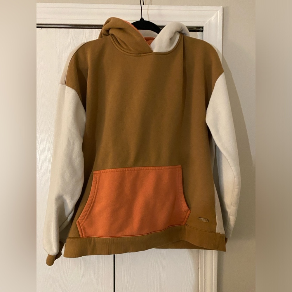 Women's Brown and Orange Hoodie
